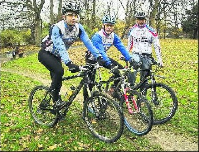 Jochen Dietrich, Thomas Gaede und Patrick Kleist (von links) wollen das Fahren mit Mountainbikes in Kiel populärer machen. Foto JR